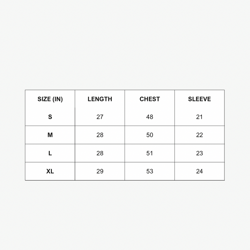 Size Chart for