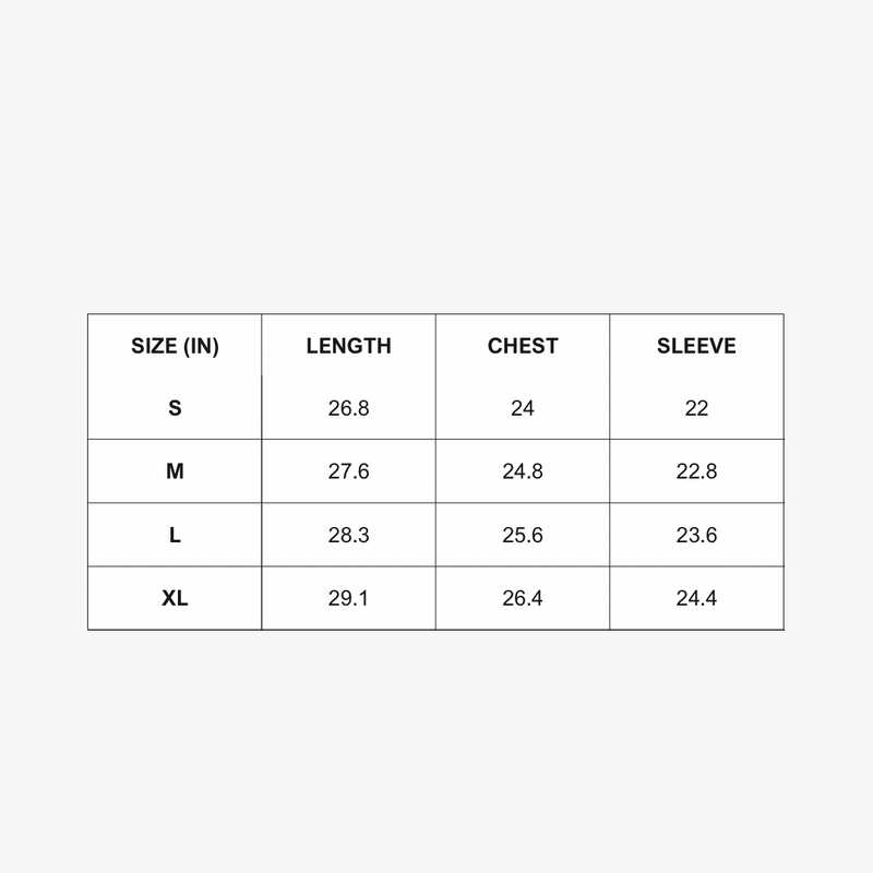 Size Chart for 