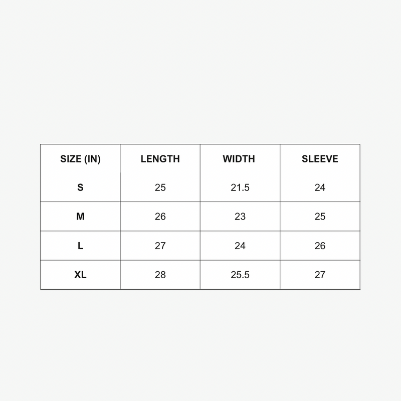 Size Chart for 